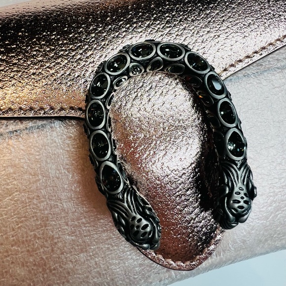 GUCCI NEW DIONYSUS SUPER MINI ROSE GOLD LEATHER BAG CLUTCH PURSE WAIST BAG BUM - Picture 13 of 16